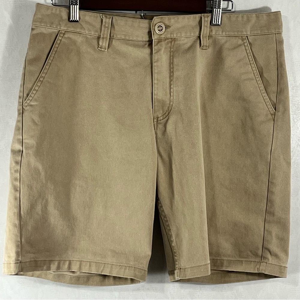 Brixton Men's Tan Flat Front Regular Fit Shorts